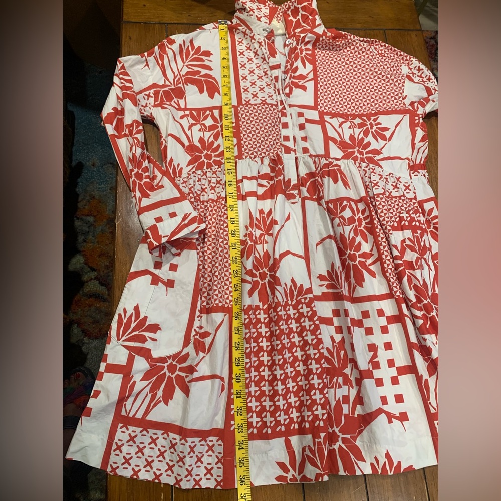 Preowned Anthropologie Maeve Printmaker Poplin Shirt Dress Size L - Picture 15 of 16